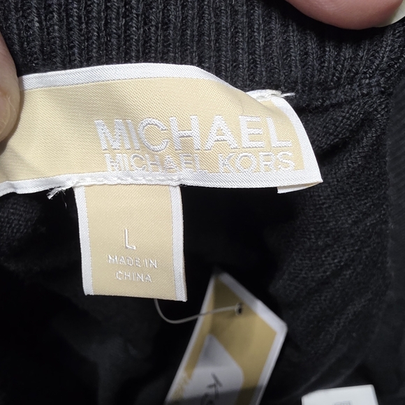 MICHAEL Michael Kors Black Joggers with White Stripes Size Large NWT - Picture 5 of 7